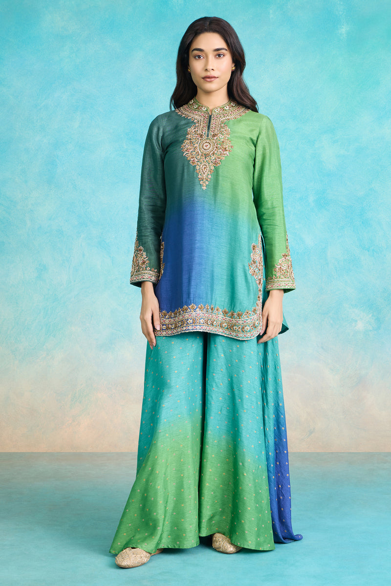 The 'Ratna-Rang' Ombre Kurta-Palazzo Set