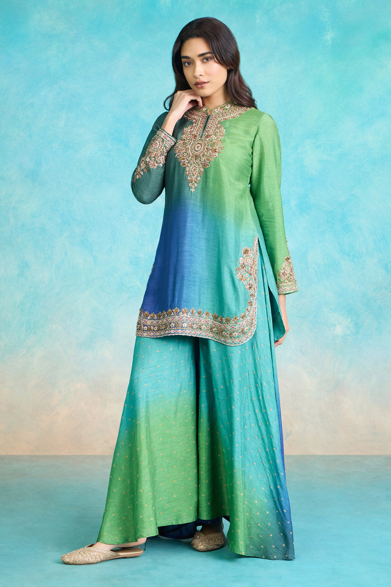 The 'Ratna-Rang' Ombre Kurta-Palazzo Set