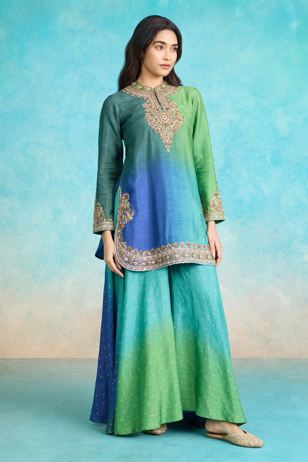 The 'Ratna-Rang' Ombre Kurta-Palazzo Set