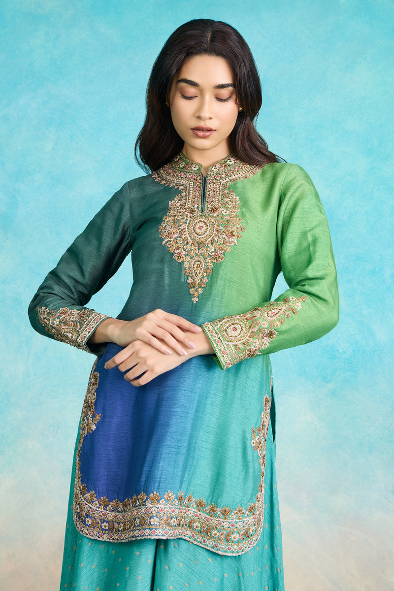 The 'Ratna-Rang' Ombre Kurta-Palazzo Set