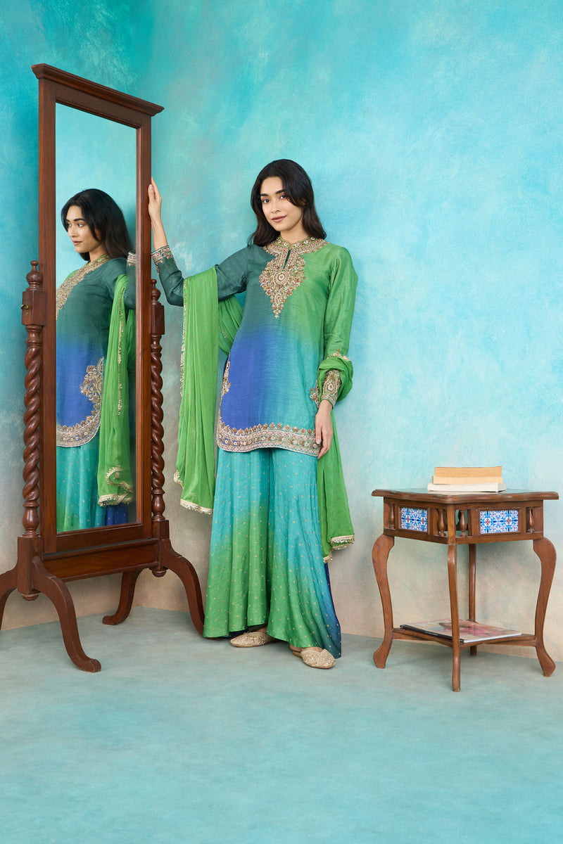 The 'Ratna-Rang' Ombre Kurta-Palazzo Set