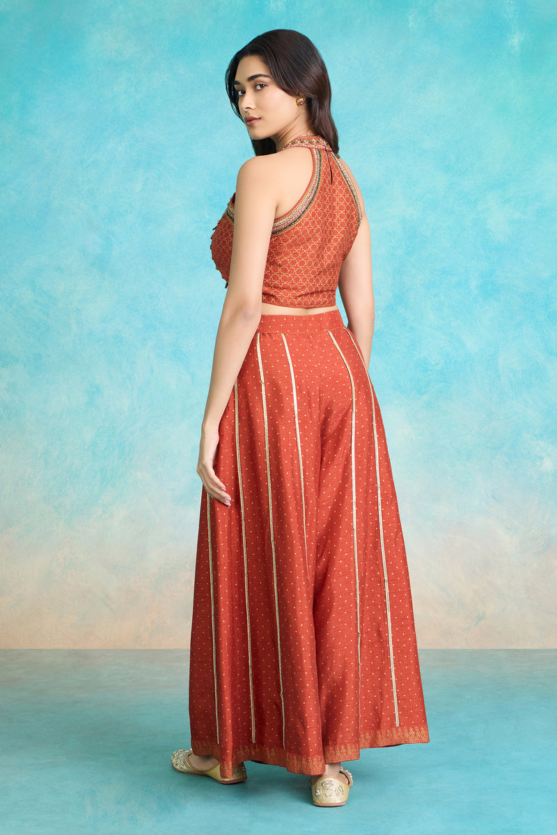 The 'Mitti-Manik' Crop Top-Palazzo Set