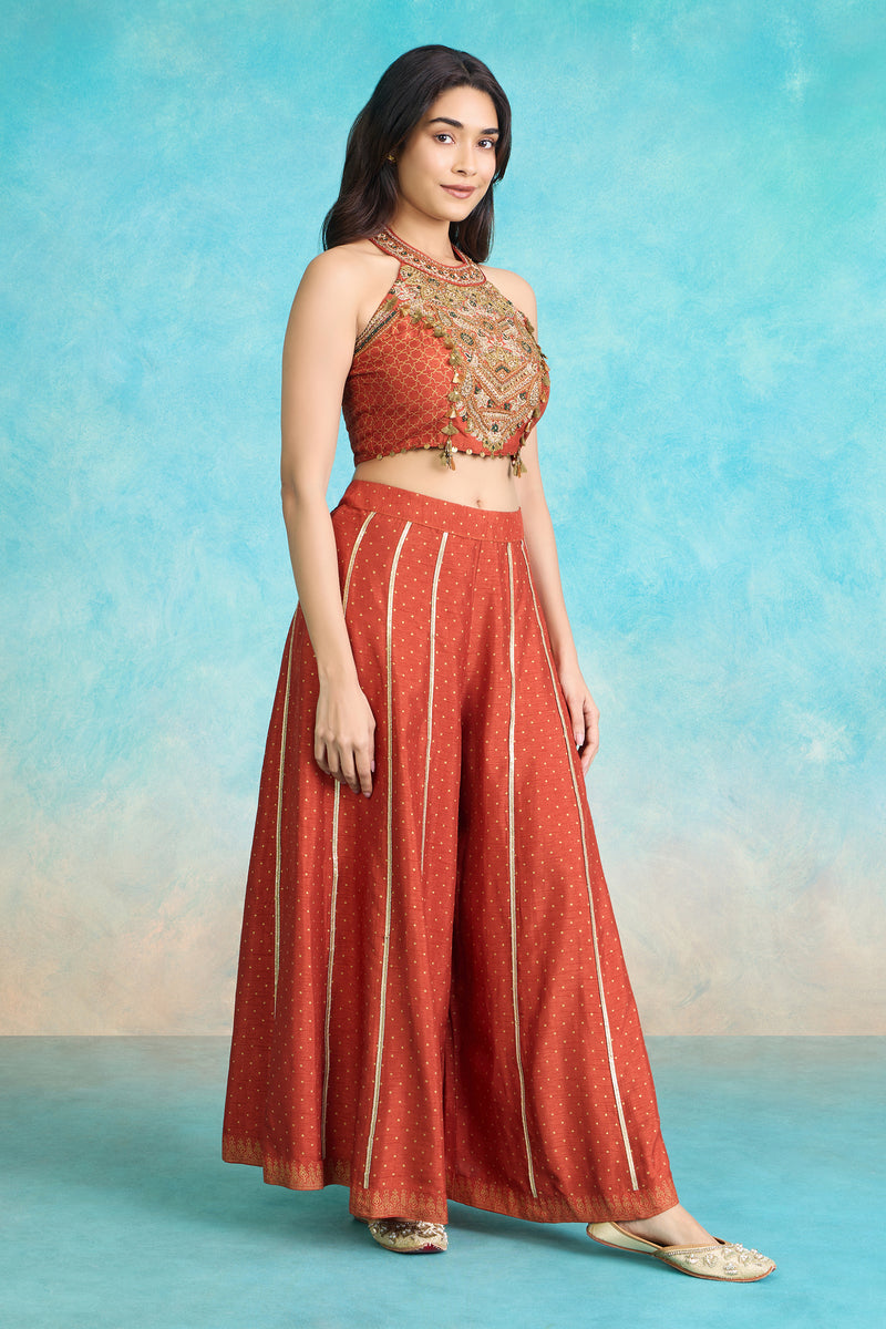 The 'Mitti-Manik' Crop Top-Palazzo Set