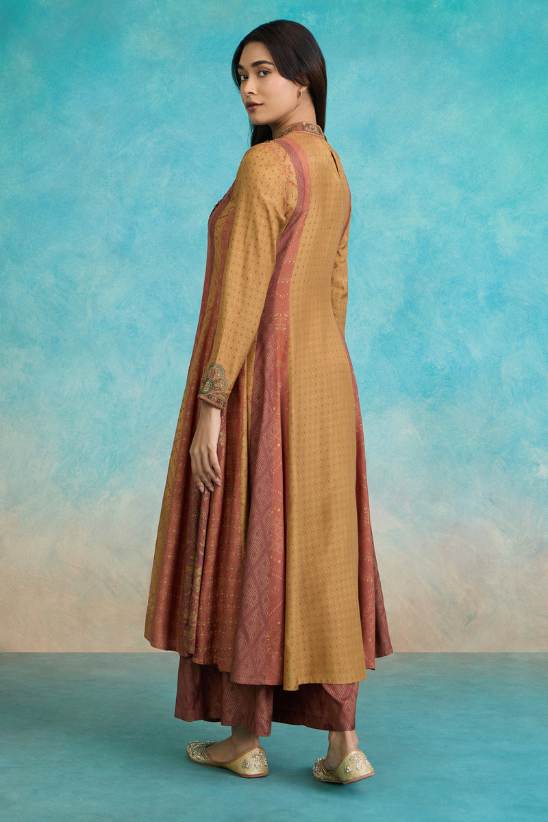 The 'Haldi' Malai-Silk Anarkali-Palazzo Set