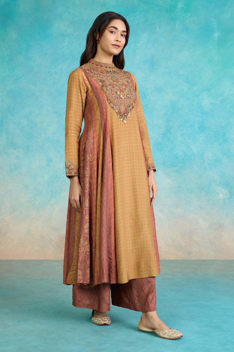 The 'Haldi' Malai-Silk Anarkali-Palazzo Set