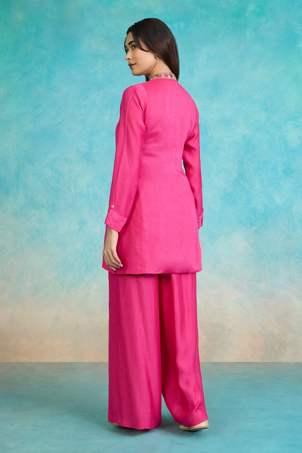 The 'Gulkand-Vark' Shirt-Palazzo Set