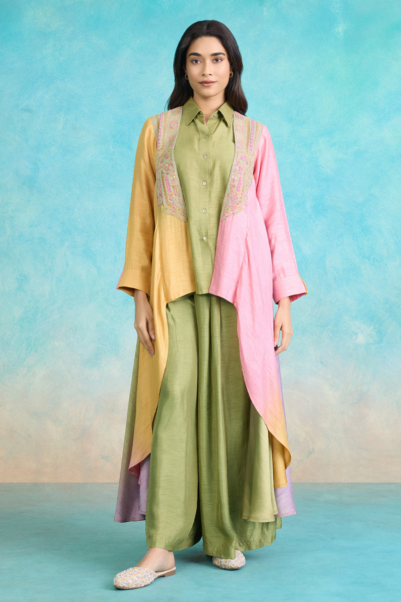 The 'Gulabi-Kairi' Kurta-Palazzo-Jacket Set