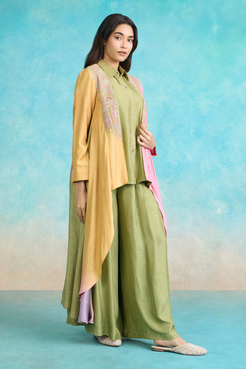 The 'Gulabi-Kairi' Kurta-Palazzo-Jacket Set