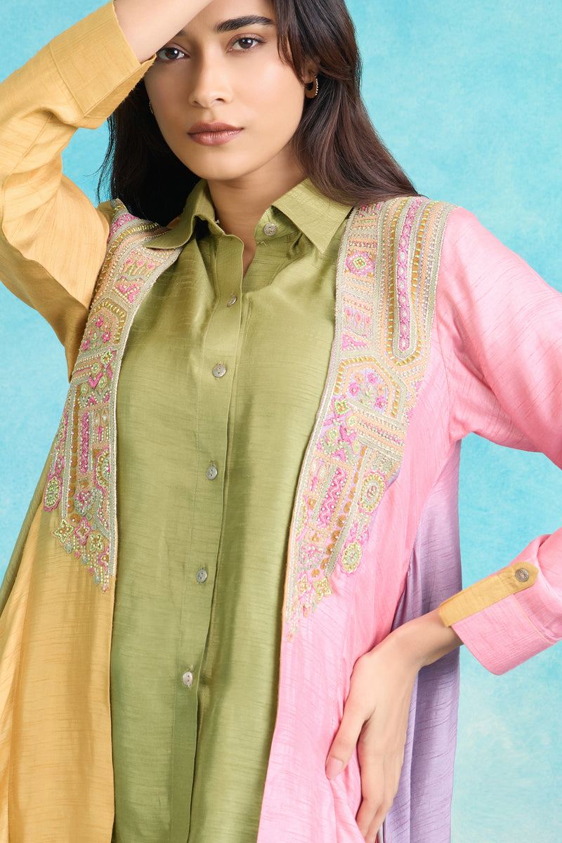 The 'Gulabi-Kairi' Kurta-Palazzo-Jacket Set