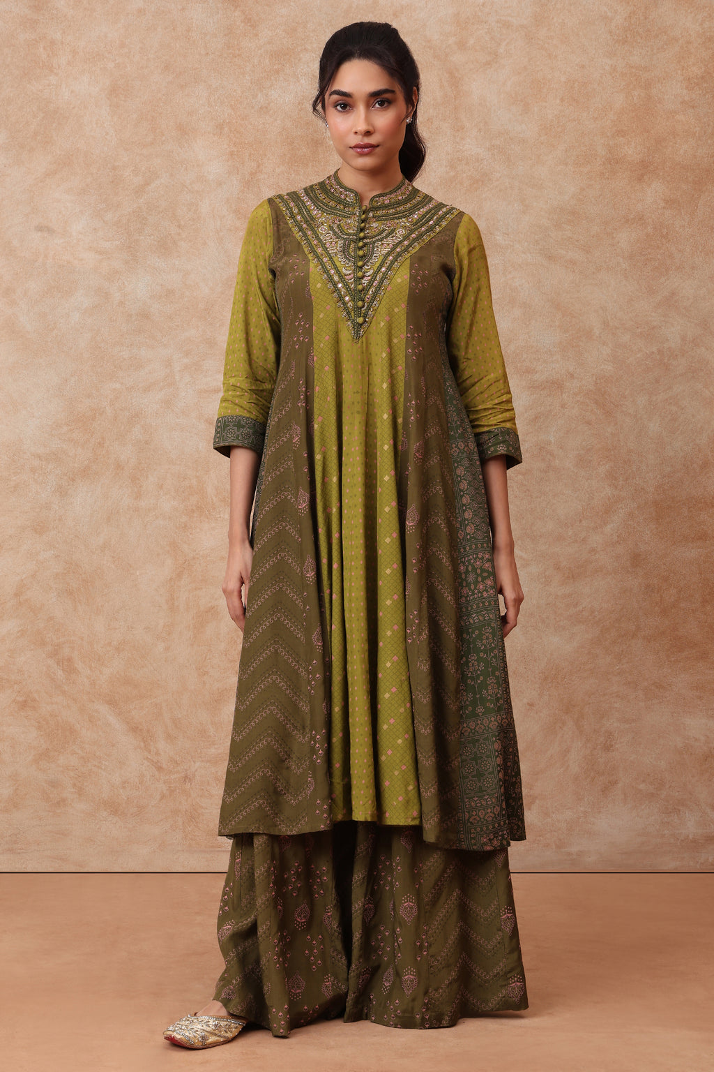 The 'Juhi' Hand-Embroidered Malai Silk Anarkali Set - Ilaara Studio
