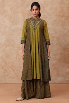The 'Juhi' Hand-Embroidered Malai Silk Anarkali Set - Ilaara Studio