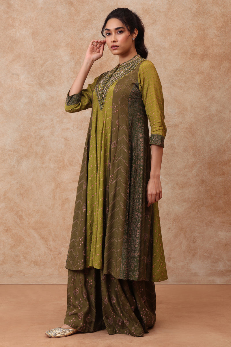 The 'Juhi' Hand-Embroidered Malai Silk Anarkali Set - Ilaara Studio