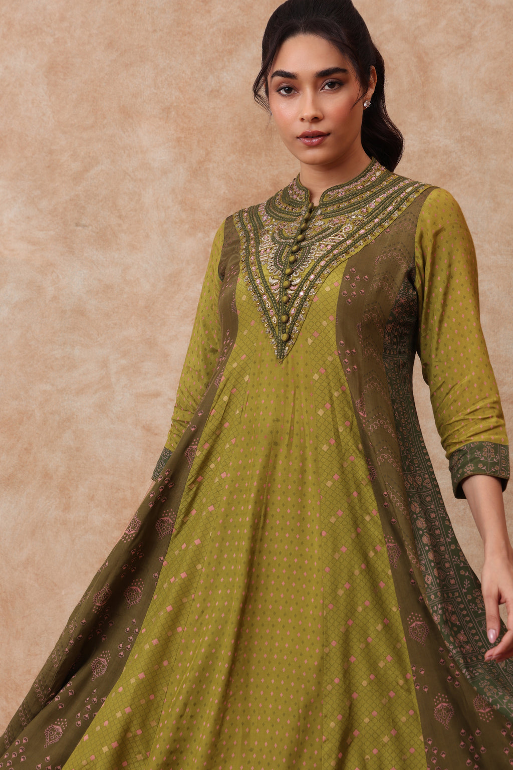 The 'Juhi' Hand-Embroidered Malai Silk Anarkali Set - Ilaara Studio