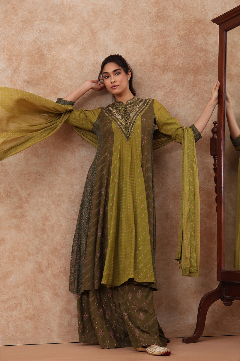 The 'Juhi' Hand-Embroidered Malai Silk Anarkali Set - Ilaara Studio