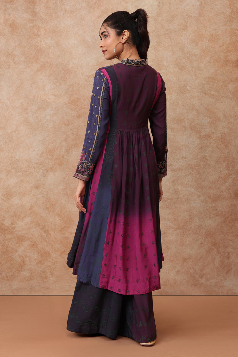 The 'Afreen' Hand-Embroidered Malai Silk Anarkali Set - Ilaara Studio
