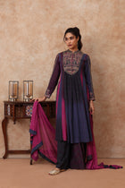The 'Afreen' Hand-Embroidered Malai Silk Anarkali Set - Ilaara Studio