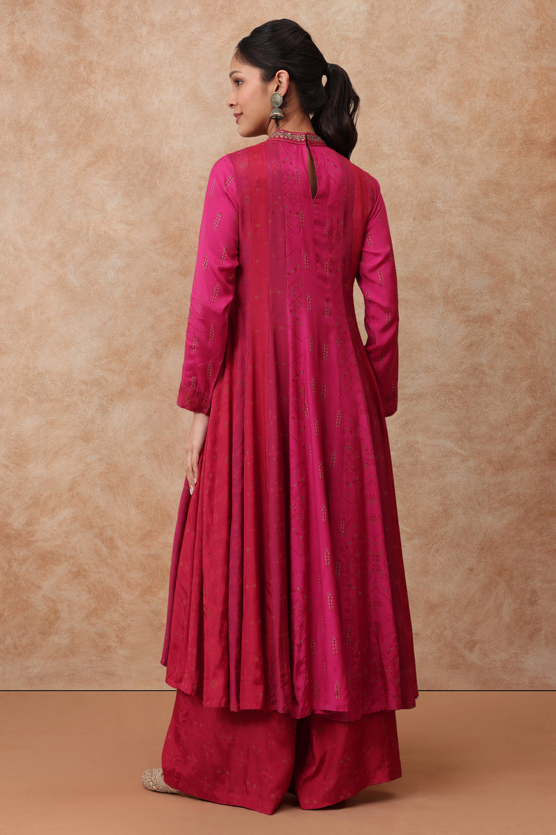 The 'Sitara' Hand-Embroidered Malai Silk Anarkali Set - Ilaara Studio
