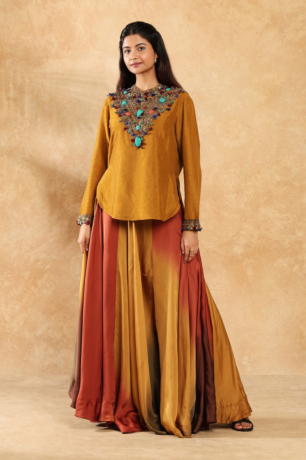 The 'Amaira' Stone & Metalwork Lehenga Set