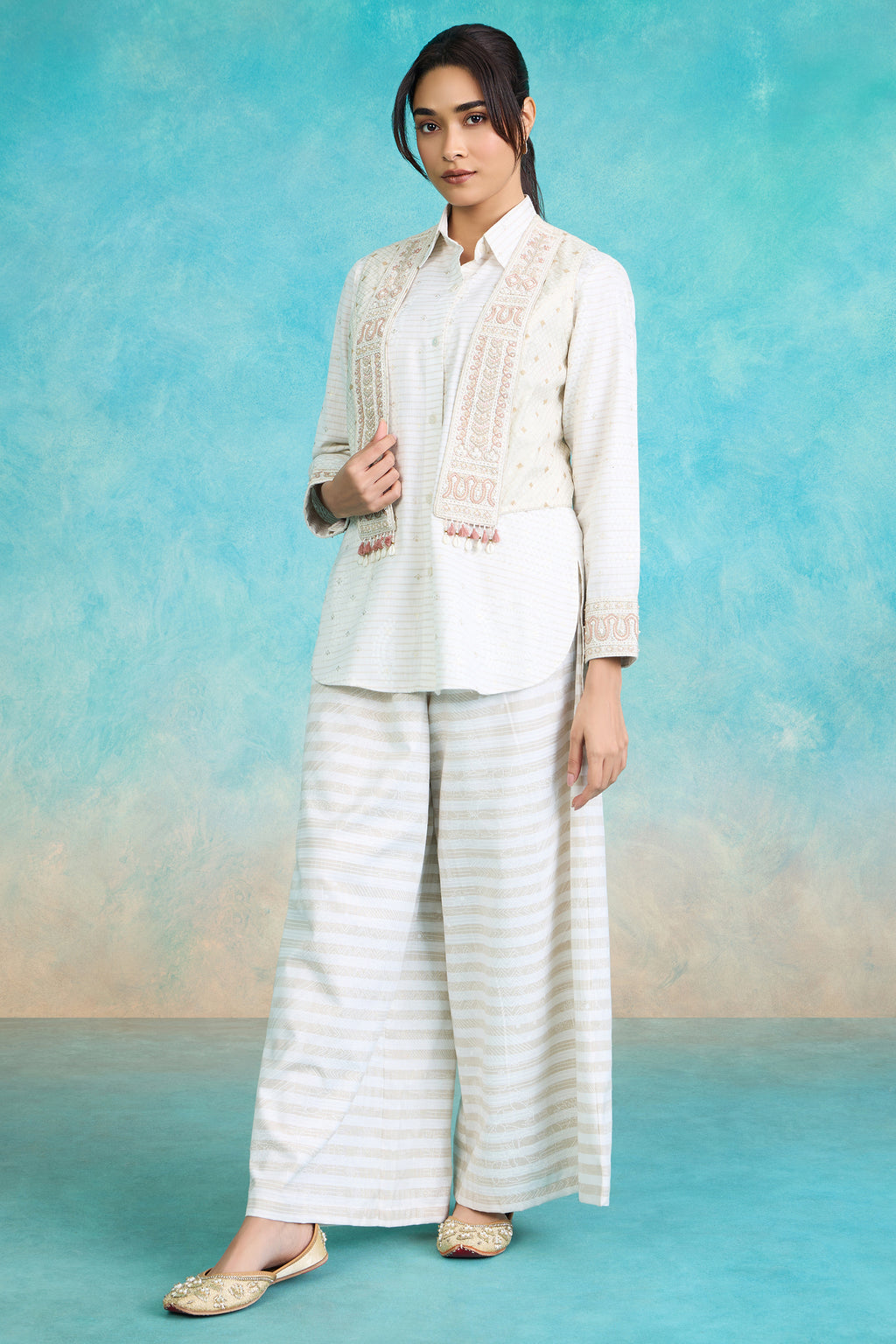 The 'Shwet-Chandra' Shirt-Pant-Jacket Set