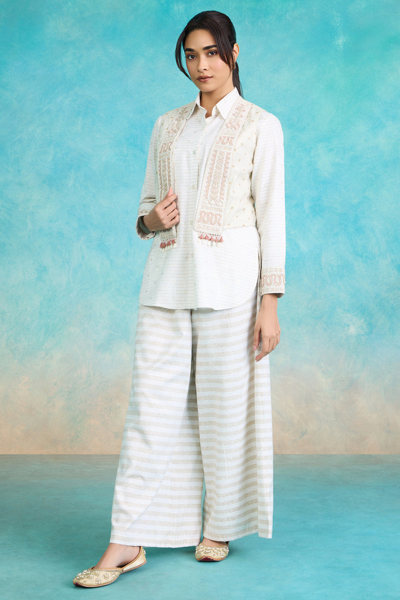 The 'Shwet-Chandra' Shirt-Pant-Jacket Set