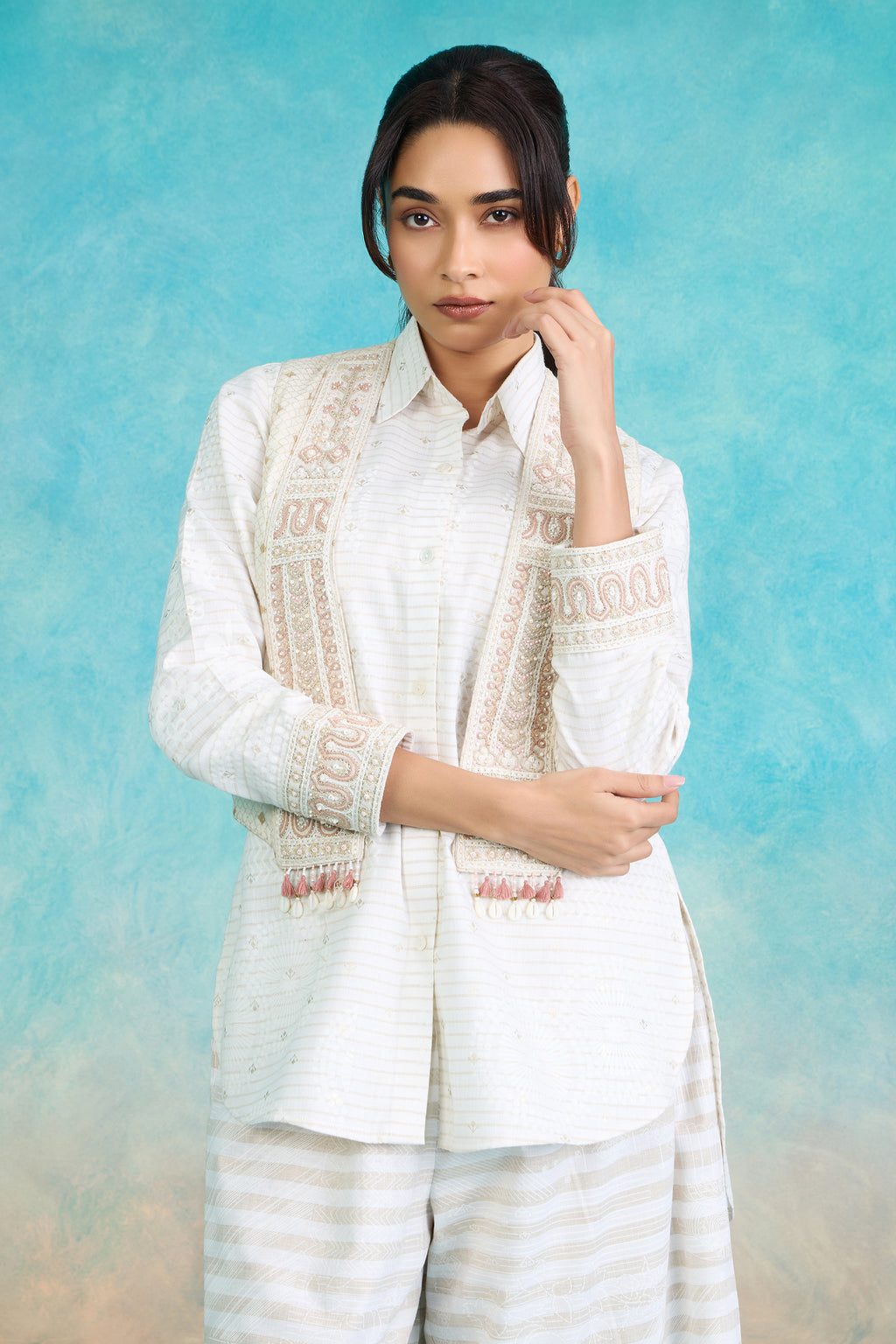 The 'Shwet-Chandra' Shirt-Pant-Jacket Set