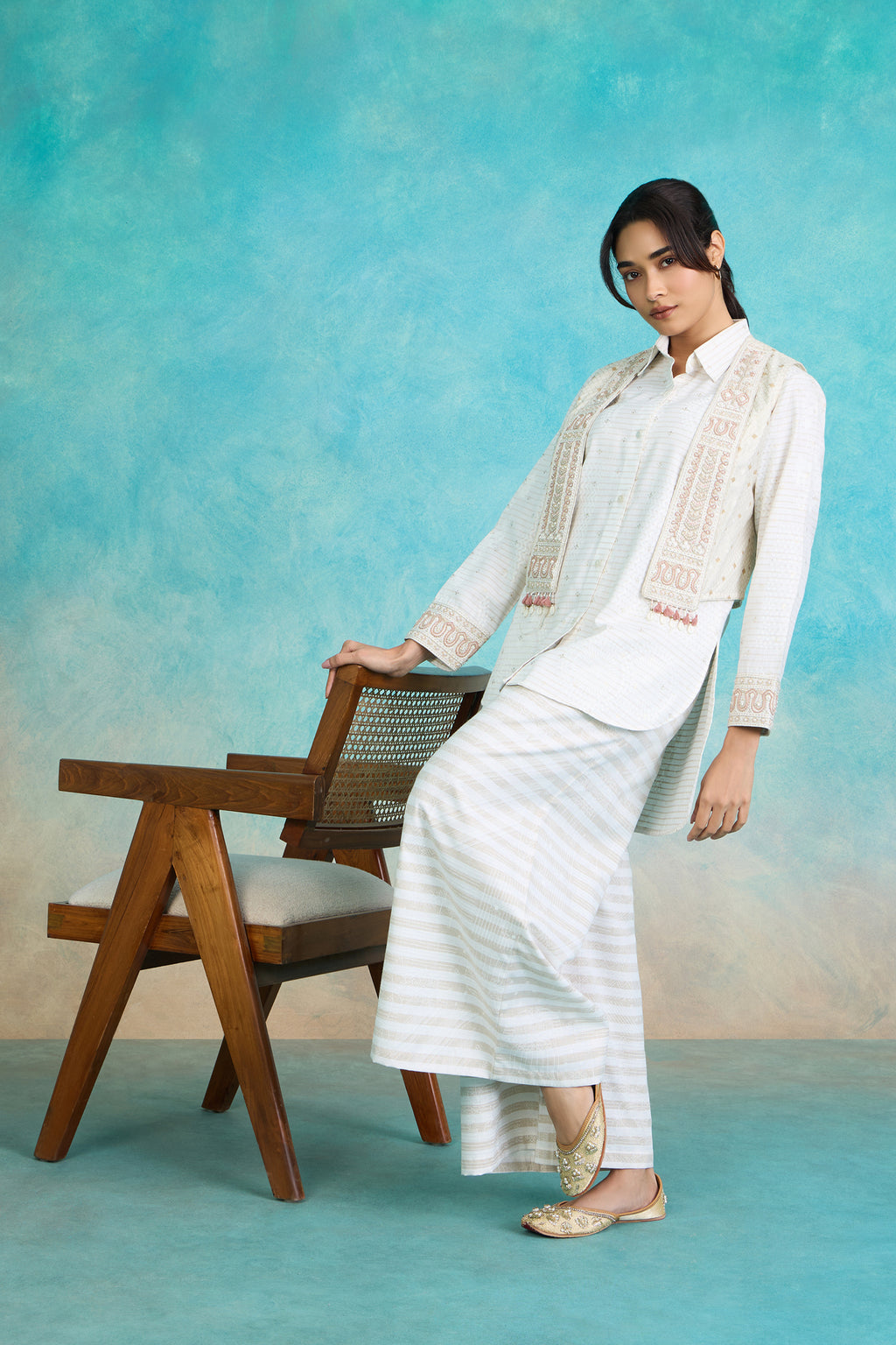 The 'Shwet-Chandra' Shirt-Pant-Jacket Set