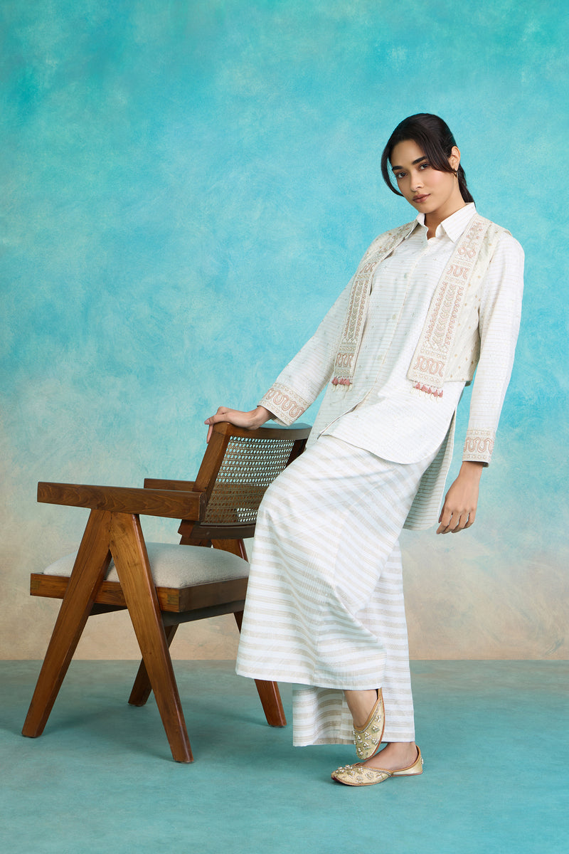 The 'Shwet-Chandra' Shirt-Pant-Jacket Set