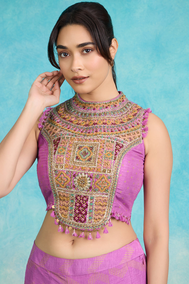 The 'Sandhya' Crop Top-Palazzo Set