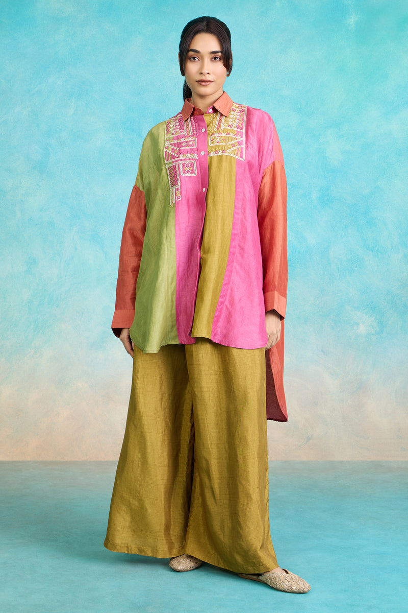 The 'Phulkari' Shirt-Palazzo Set