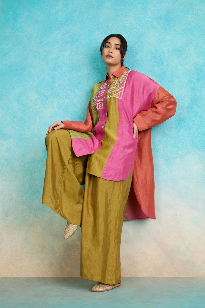 The 'Phulkari' Shirt-Palazzo Set