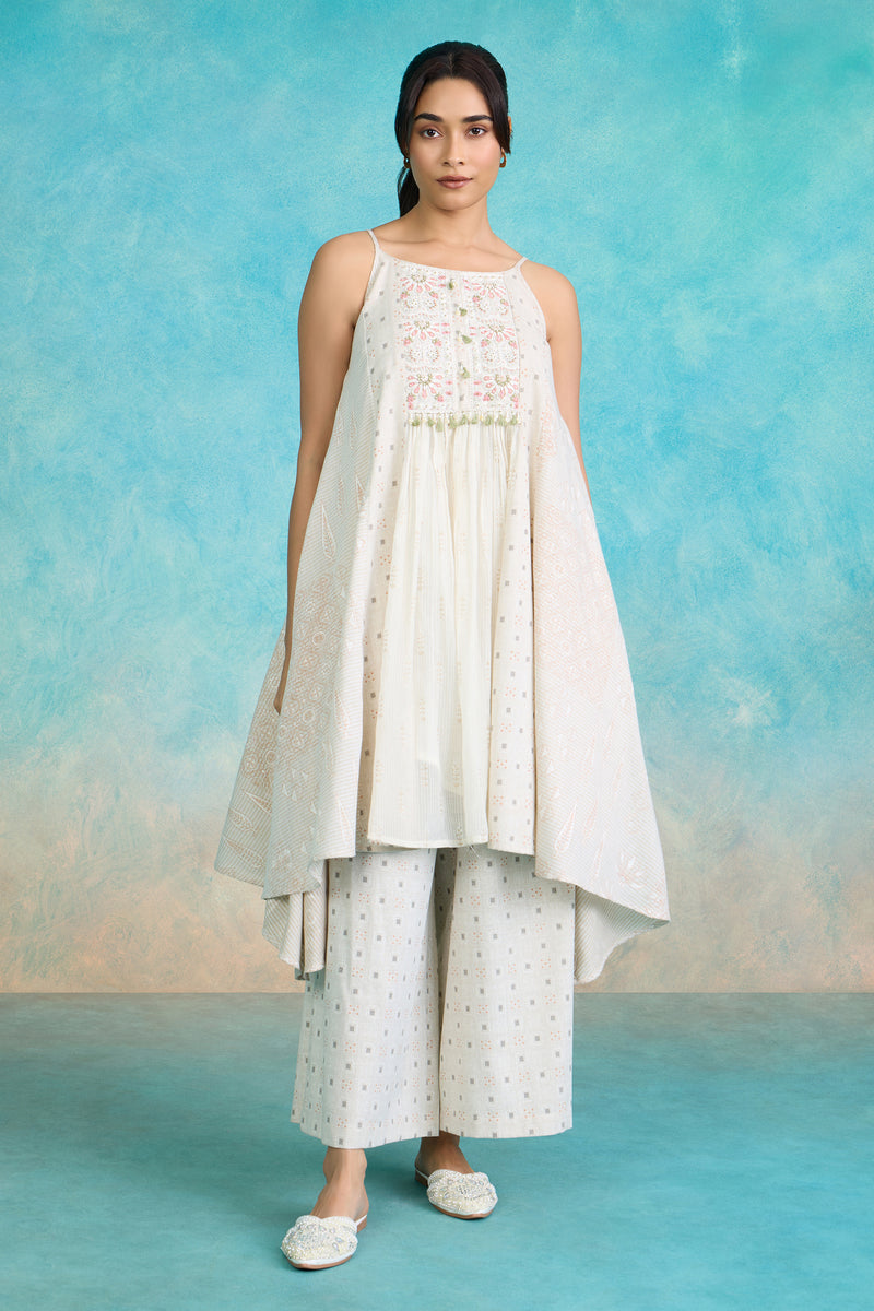 The 'Chambeli' Floral Kurta-Palazzo Set