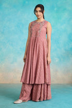 The 'Mitti - Gulab' Malai Silk Kurta - Palazzo Set - ilaaraThe 'Mitti - Gulab' Malai Silk Kurta - Palazzo Set