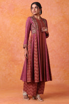 The 'Misri' Hand - Embroidered Malai Silk Anarkali - Palazzo Set - ilaaraThe 'Misri' Hand - Embroidered Malai Silk Anarkali - Palazzo Set