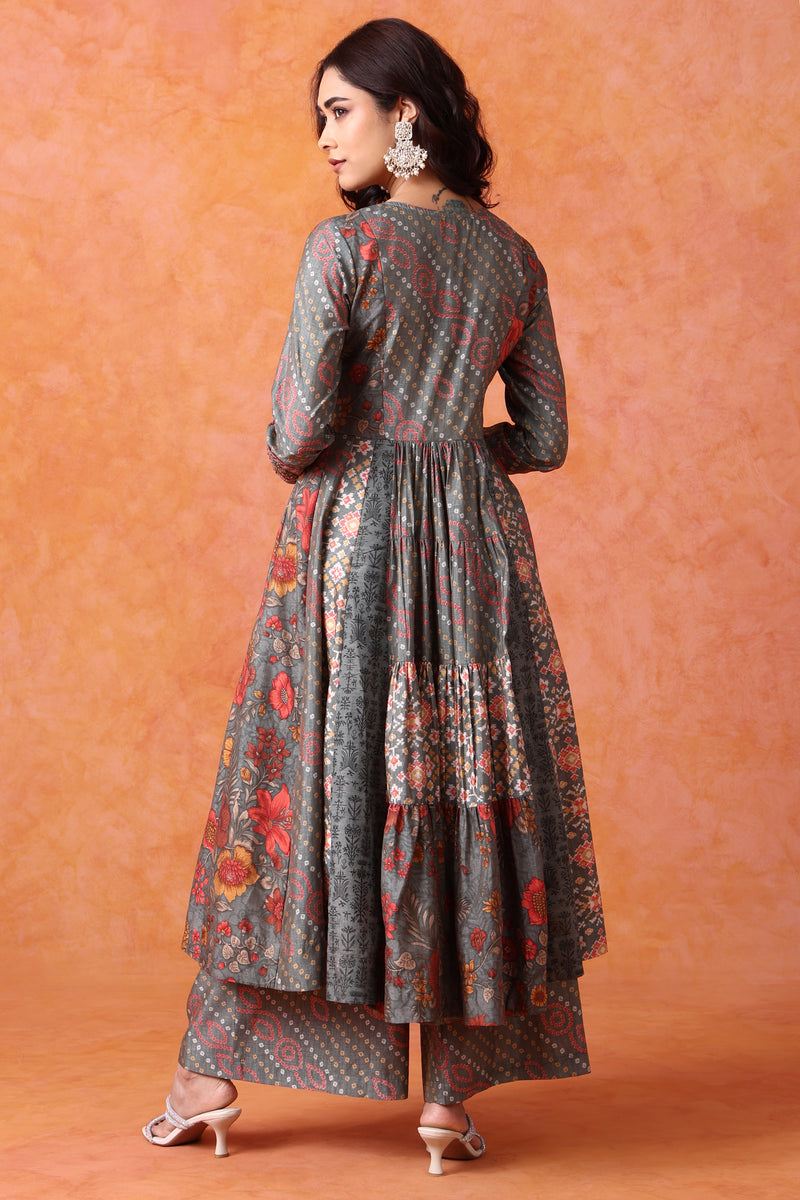 The 'Veda' Hand-Embroidered Anarkali Set