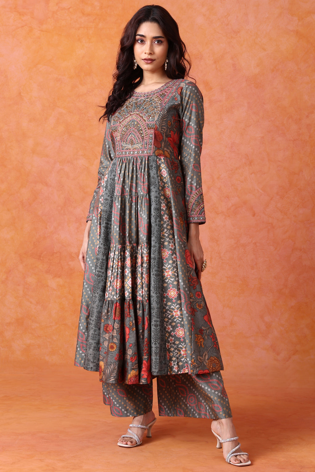 The 'Veda' Hand-Embroidered Anarkali Set