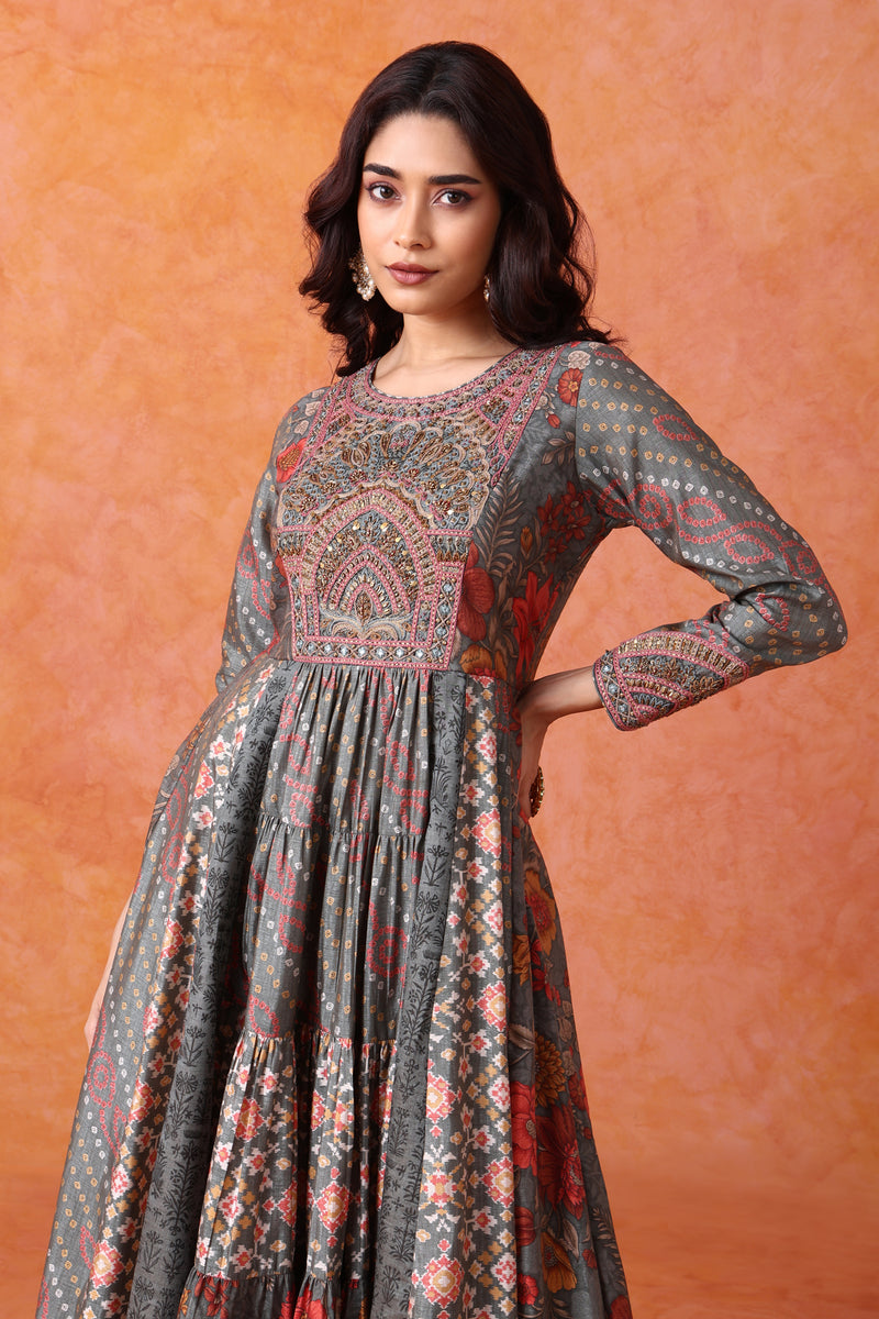 The 'Veda' Hand-Embroidered Anarkali Set
