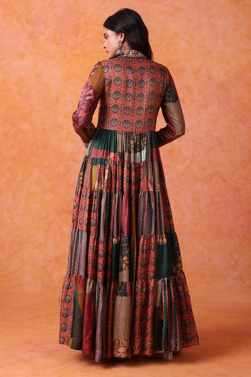 The 'Gulaal' Patchwork Anarkali-Gown