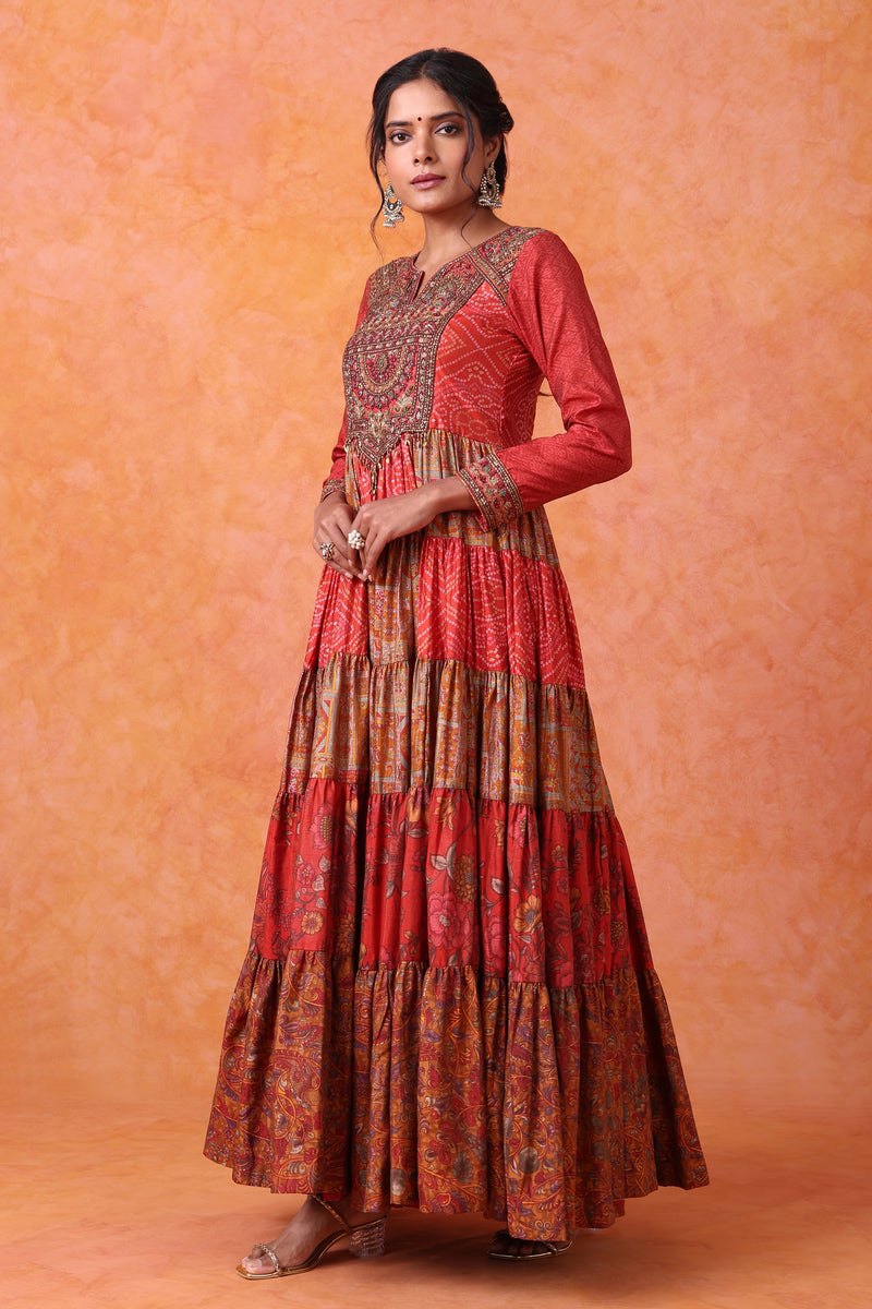 The 'Mihika' Hand-Embroidered Anarkali-Gown Set