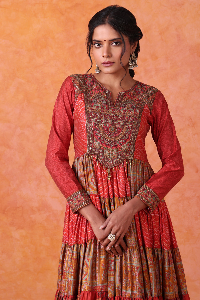 The 'Mihika' Hand-Embroidered Anarkali-Gown Set