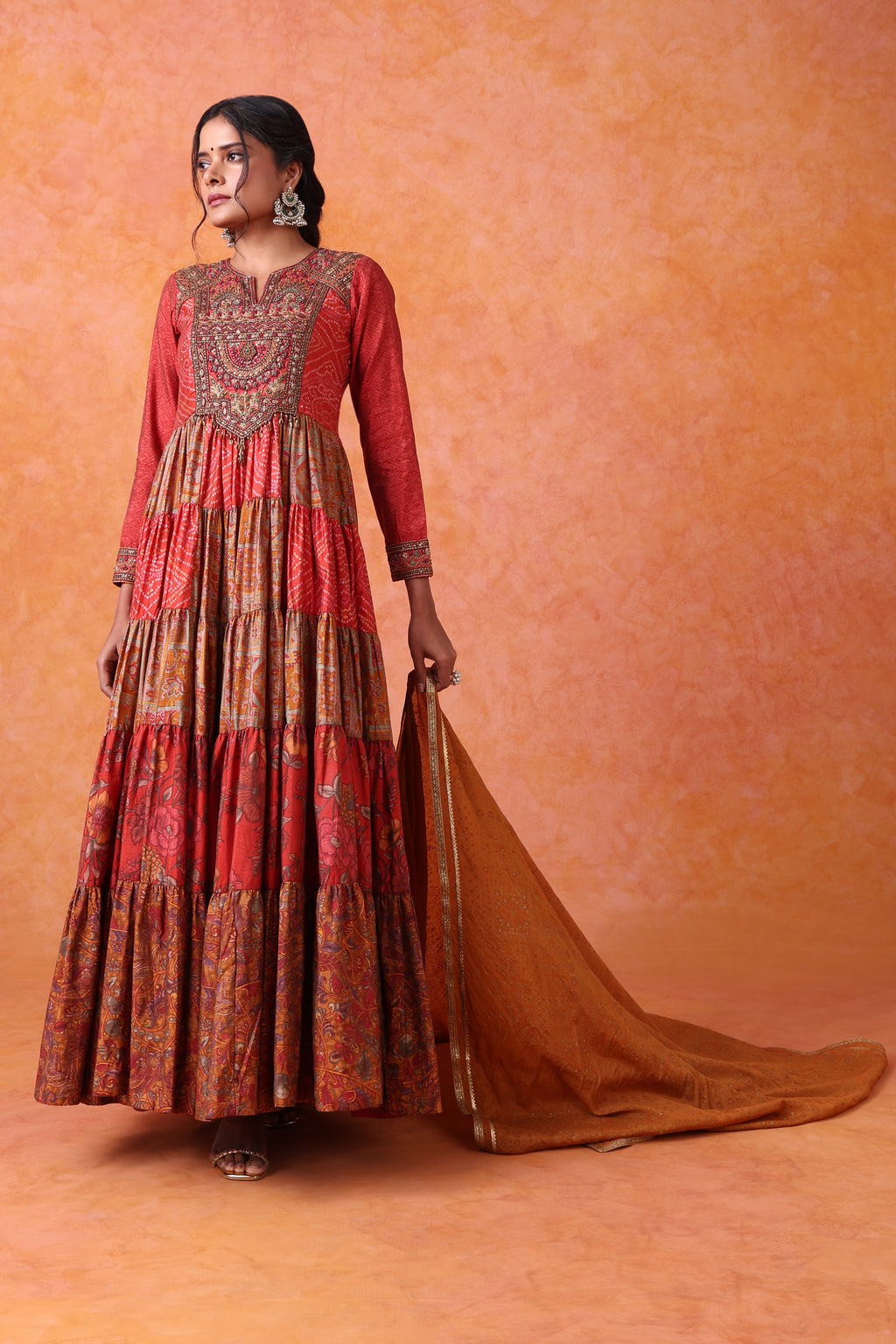 The 'Mihika' Hand-Embroidered Anarkali-Gown Set