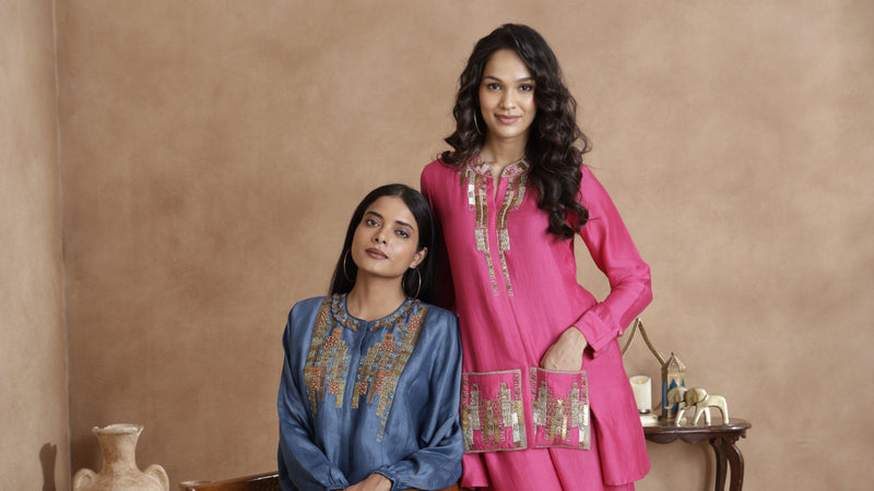 The 'Gulkand-Vark' Shirt-Palazzo Set