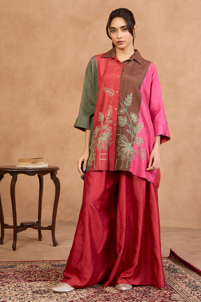 The 'Surkh-Bagh' Shirt- Palazzo Set