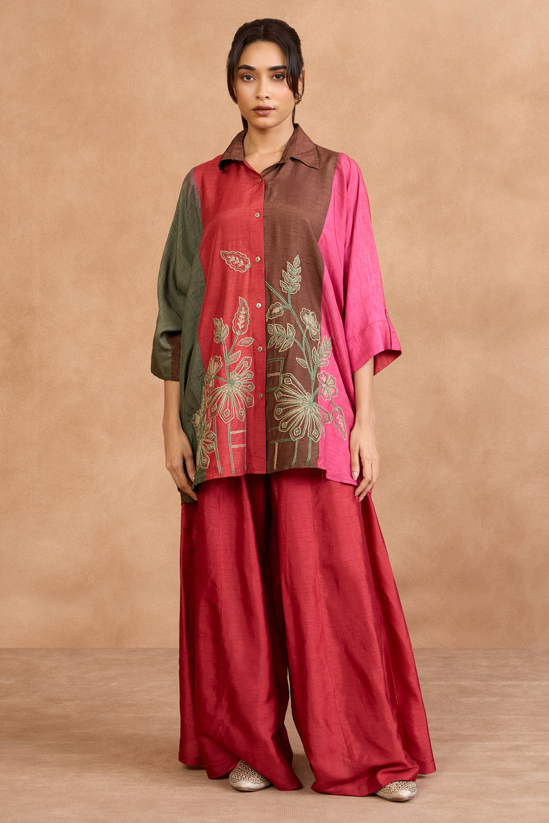 The 'Surkh-Bagh' Shirt- Palazzo Set