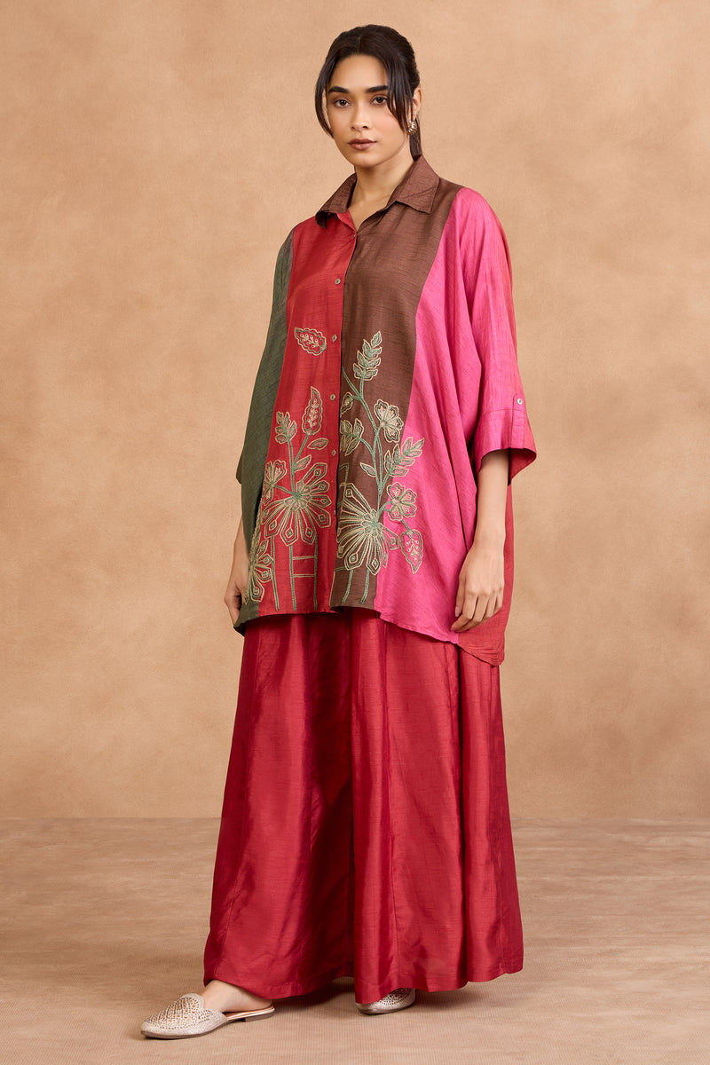The 'Surkh-Bagh' Shirt- Palazzo Set