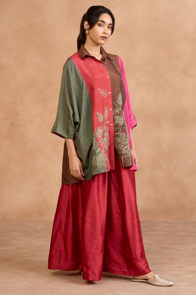 The 'Surkh-Bagh' Shirt- Palazzo Set