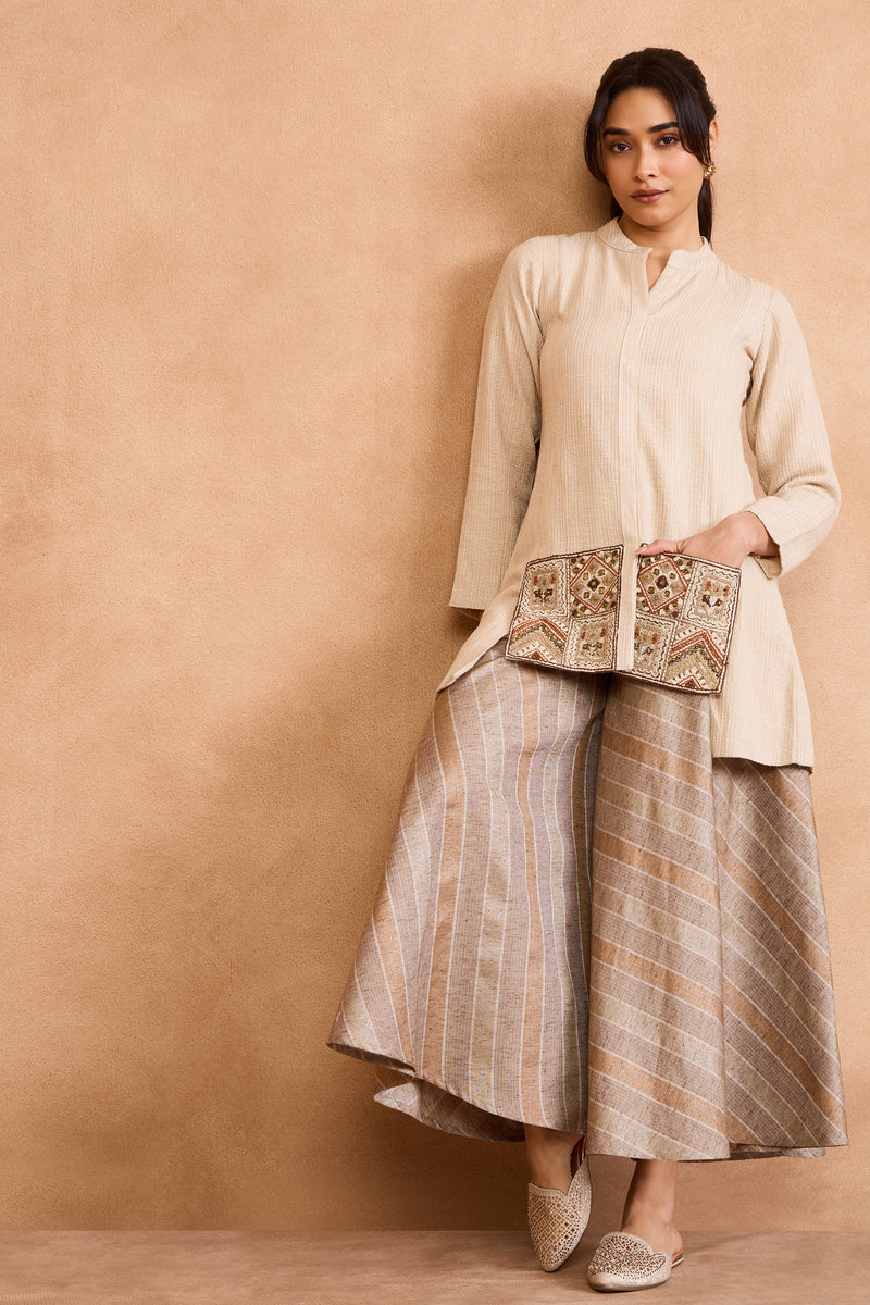 The 'Mogra-Pocket' Shirt-Palazzo Set