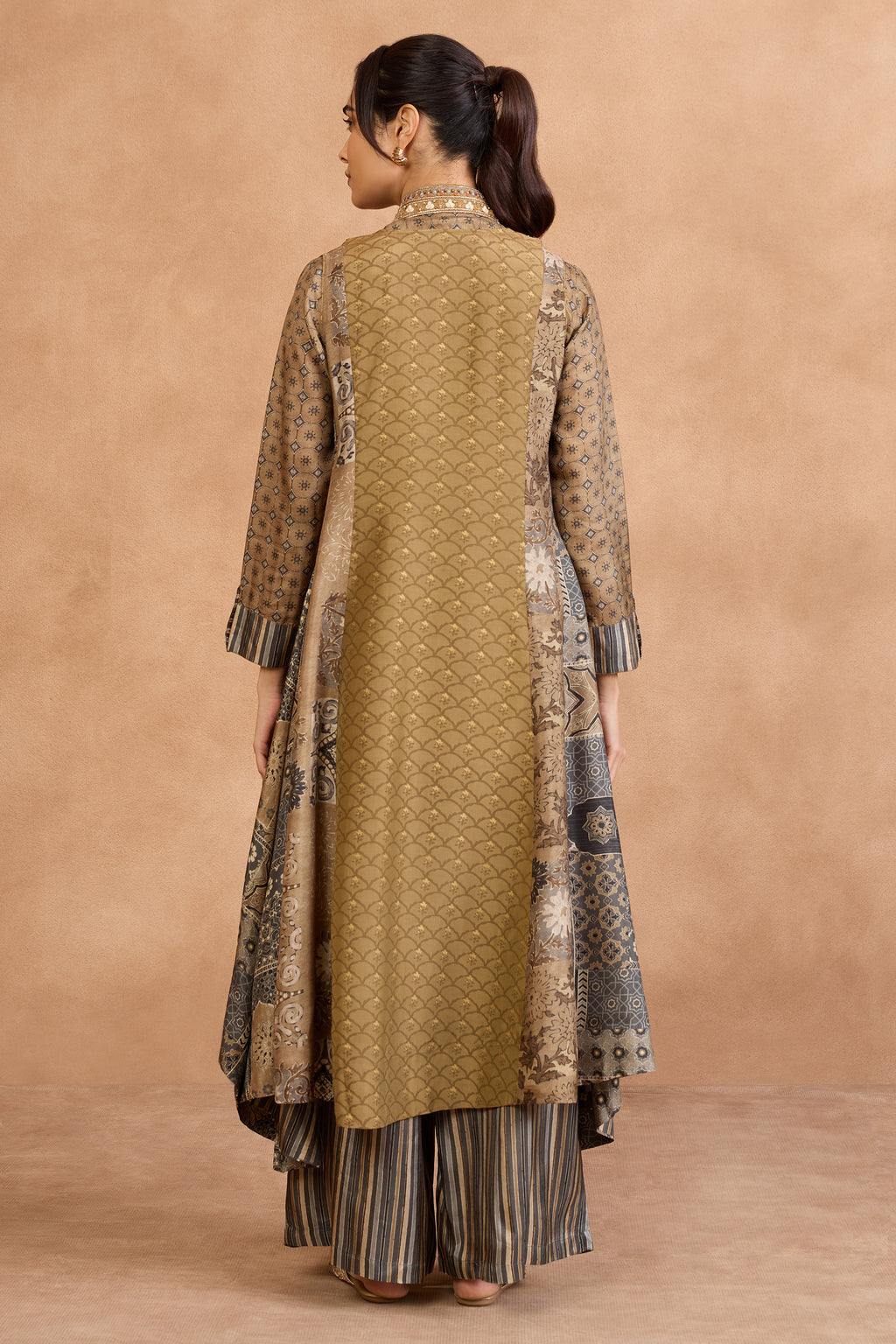 The 'Badaami-Sila' Jacket-Kurta-Palazzo Set