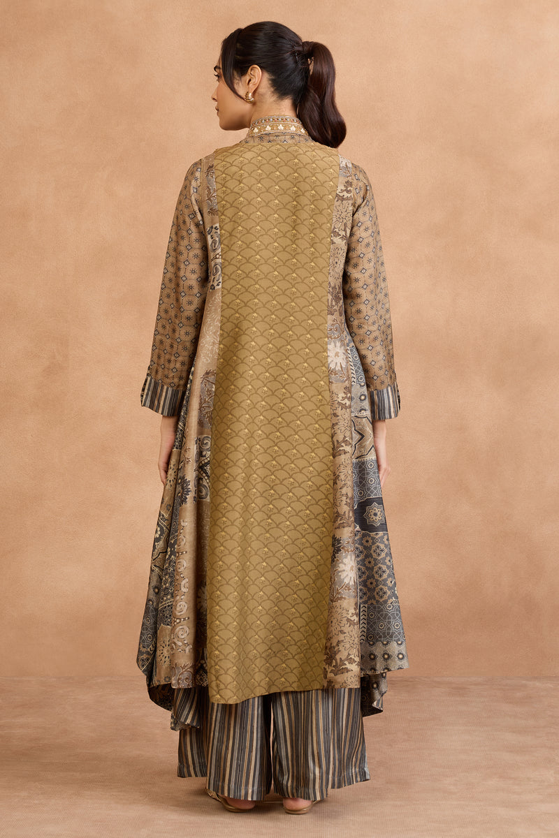 The 'Badaami-Sila' Jacket-Kurta-Palazzo Set