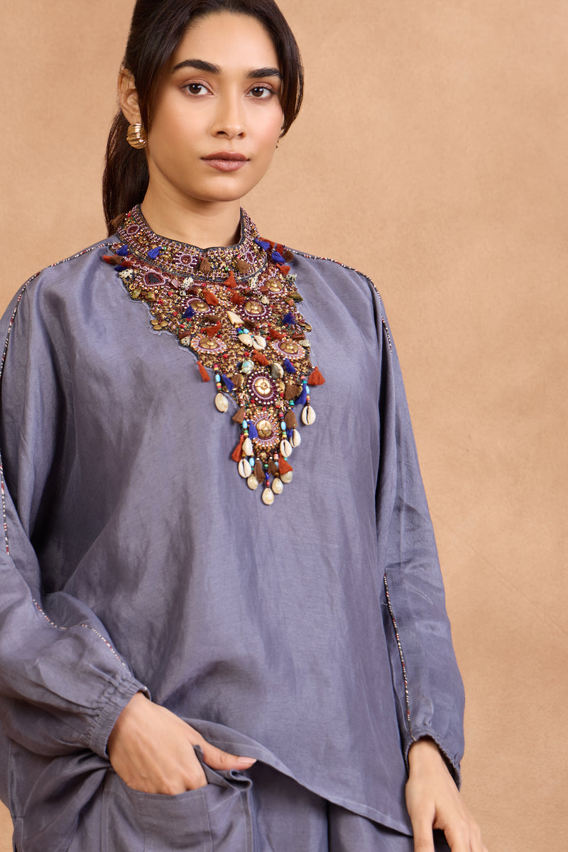 The 'Uda-Ratna' Jewel Shirt-Palazzo Set