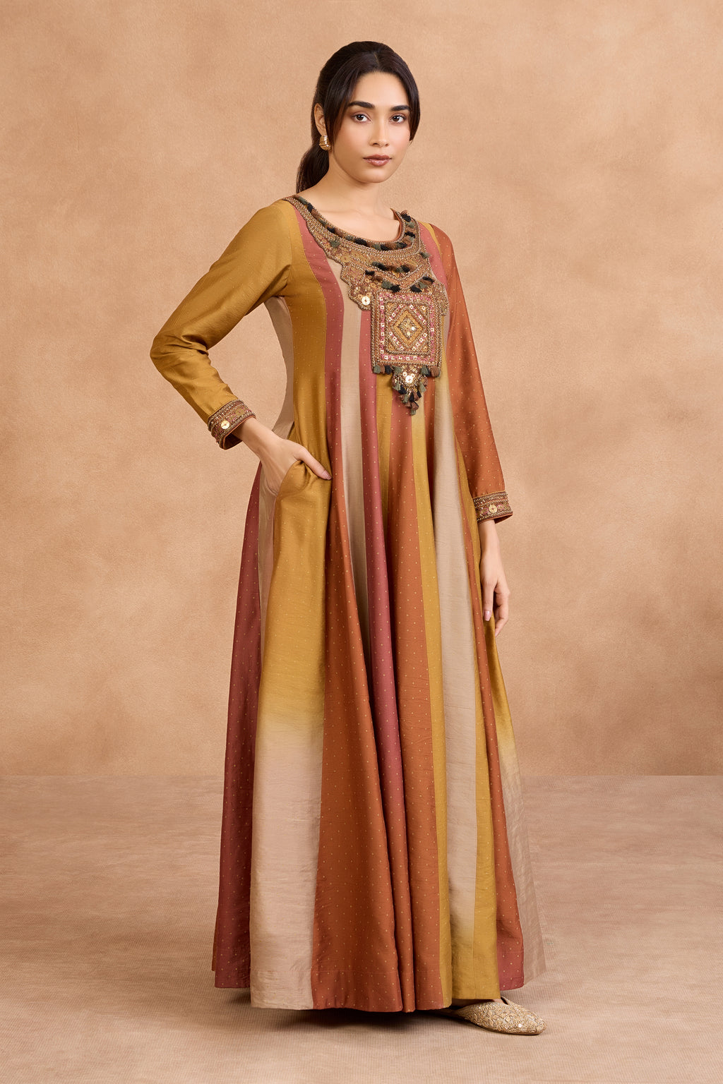 The 'Suryast' Silk Anarkali-Gown